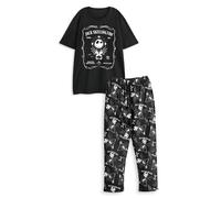 Disney The Nightmare Before Christmas Mens Pyjama Set | Adults Jack Skellington Graphic Short Sleeve Top & Long Leg PJ Bottoms in Black | Spooky Character Print Nightwear | Classic Movie Merchandise