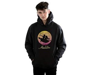 Disney Men's Aladdin Flying Sunset Hoodie Black Small