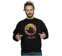 Disney Men's Aladdin Flying Sunset Sweatshirt in Black | Size: 4XL Disney Black 4XL