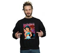 Disney Men's Aladdin Princess Jasmine Montage Sweatshirt Black X-Large
