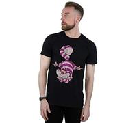 Disney Men's Alice in Wonderland Cheshire Cat Upside Down T-Shirt Black Medium