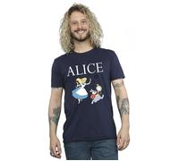 Disney Men's Alice In Wonderland Follow The Rabbit T-Shirt in Navy | Size: Small Disney Navy S