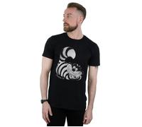 Disney Men's Alice in Wonderland Mono Cheshire Cat T-Shirt in Black | Size: 2XL Disney Black 2XL