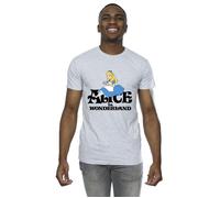 Disney Men's Alice In Wonderland Tea Drinker Classic T-Shirt in Grey | Size: Medium Disney Grey M