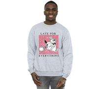 Disney Men's Alice in Wonderland White Rabbit Sweatshirt Sport Grey Large