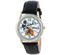 DISNEY Mens Analog Quartz Watch with Leather-Synthetic Strap W001013