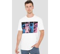 Disney Men's Angel & Stitch Boxes T-Shirt in White | Size: Small Disney White S