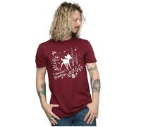 Disney Men's Bambi Christmas Greetings T-Shirt in Burgundy | Size: Small Disney Burgundy S