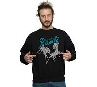 Disney Men's Bambi Great Love Story Sweatshirt Black XXXX-Large