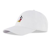 Disney Men's Baseball Cap, Mickey Mouse Adjustable Hat for Adult, White, L-XL