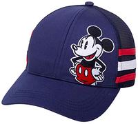 Disney Men's Baseball Cap Mickey Mouse Curved Brim Snap-Back Hat, Mickey Navy/Black