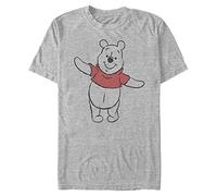Disney Men's Basic Sketch Pooh T-Shirt, Athletic Heather, 4XL