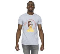 Disney Men's Beauty & The Beast I´d Rather Be Reading T-Shirt in Grey | Size: Medium Disney Grey M