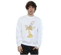 Disney Men's Beauty & The Beast Lumiere Distressed Sweatshirt in White | Size: Small Disney White S