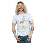 Disney Men's Beauty & The Beast Lumiere Distressed T-Shirt in Grey | Size: Small Disney Grey S