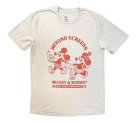 Disney Men's Beyond Screens Mickey & Minnie Mouse T-Shirt in Natural | Size: Small Disney Natural S