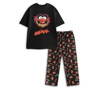 Disney Mens Black Muppets Short Sleeve Long Leg Pyjama Set - Medium