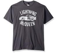 Disney Men's Cars 3 Lightning McQueen Graphic T-Shirt, Charcoal, Medium