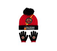 Disney Men's Cars Lightning McQueen Hat & Gloves Set in Black Disney Black One Size