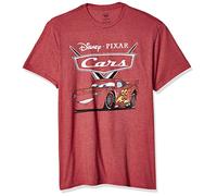 Disney Men's Cars Lightning McQueen T-Shirt, Red Heather, Medium