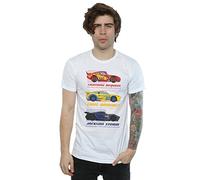 Disney Men's Cars Racer Profile T-Shirt Large White