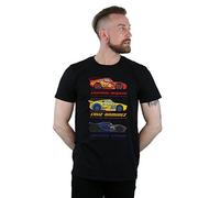 Disney Men's Cars Racer Profile T-Shirt Medium Black