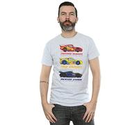 Disney Men's Cars Racer Profile T-Shirt Medium Sport Grey
