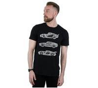 Disney Men's Cars Text Racers T-Shirt in Black | Size: 2XL Disney Black 2XL