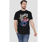 Disney Men's Character Montage T-Shirt in Black | Size: Small Disney Black S