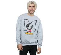 Disney Men's Classic M Mickey Mouse Sweatshirt in Grey | Size: Small Disney Grey S