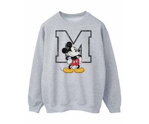 Disney Mens Classic M Mickey Mouse Sweatshirt (Sports Grey) - Light Grey - Size Small