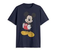 Disney Men's Classic Mickey Mouse Full Size Graphic Short Sleeve T-Shirt, Navy, Large