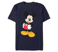 Disney Men's Classic Mickey Mouse Full Size Graphic Short Sleeve T-Shirt, Navy, Medium