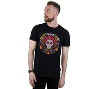 Disney Men's Coco Embroidered Skull Print T-Shirt Black XXX-Large