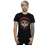 Disney Men's Coco Miguel Skeleton Face Hood T-Shirt Black X-Large