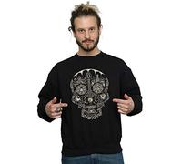 Disney Men's Coco Skull Mono Pattern Sweatshirt Black XX-Large