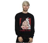 Disney Men's Cruella De Vil Cropped Head Sweatshirt in Black | Size: Medium Disney Black M