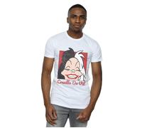 Disney Men's Cruella De Vil Cropped Head T-Shirt in White | Size: Large Disney White L