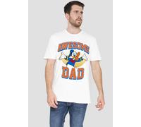 Disney Men's Donald Duck Awesome Dad Donald T-Shirt White | Size: Small Disney White S