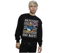 Disney Men's Donald Duck Christmas Fair Isle Sweatshirt in Black | Size: Large Disney Black L