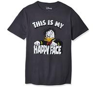 Disney Men's Donald Duck Happy Face T-Shirt, Charcoal Gray, Medium
