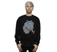 Disney Men's Dumbo Classic Tied Up Ears Sweatshirt Black XXXXX-Large