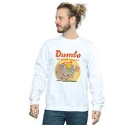 Disney Men's Dumbo Flying Elephant Sweatshirt White Medium