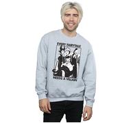 Disney Men's Every Fairy Tale Needs A Villain Sweatshirt in Grey | Size: Large Disney Grey L