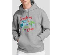 Disney Men's Finding Nemo Christmas Here We Come With Dory & Destiny Hoodie Light Grey | Size: Small Disney Light Grey S