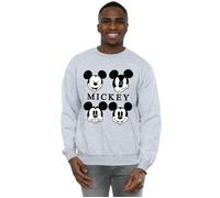 Disney Men's Four Heads Mickey Mouse Cotton Sweatshirt in Grey | Size: Medium Disney Grey M