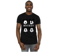 Disney Men's Four Heads Mickey Mouse Cotton T-Shirt in Black | Size: Large Disney Black L