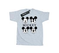 (M, Sports Grey) Disney Mens Four Heads Mickey Mouse Cotton T-Shirt