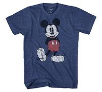 Disney Men's Full Size Mickey Mouse Distressed Look T-Shirt - Blue - XL