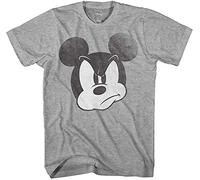Disney Men's Full Size Mickey Mouse Distressed Look T-Shirt, Heather Grey, 2X